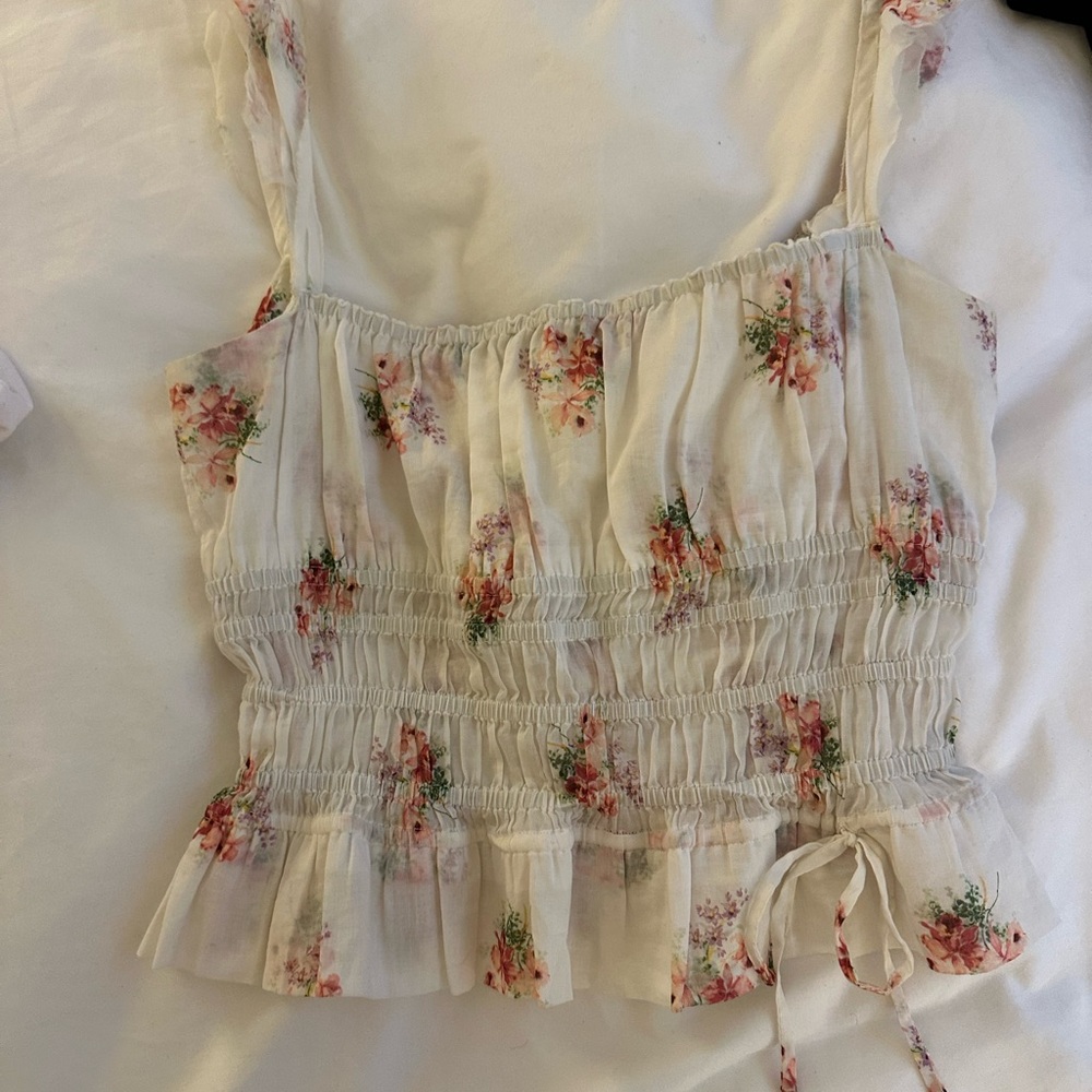 Floral Smocked Ruffle Blouse